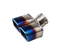 Car Exhaust Pipe Tailpipe 63mm Car Dual Exhaust Tip Inlet Double-Barrel Rear Tail Pipe Muffler Outlet Stainless Steel Accessories(D)