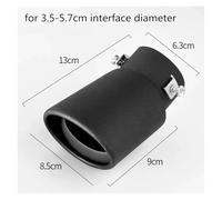 Car Exhaust Pipe Tailpipe Car Exhaust Pipe Auto Exhaust Muffler Tip Stainless Steel Pipe Chrome Trim Car Rear Tail Throat Liner Accessories Exhaust Tail Piece Tip(Curved-black)