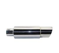 Car Exhaust Pipe Tailpipe Car Exhaust Pipe Muffler Tail Pipe Universal Stainless Steel Interface 51 57 63MM Exhaust System End(002 Silver 63mm)