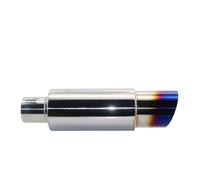 Car Exhaust Pipe Tailpipe Car Exhaust Pipe Muffler Tail Pipe Universal Stainless Steel Interface 51 57 63MM Exhaust System End(002 blue 57mm)