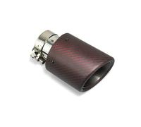 Car Exhaust Pipe Tailpipe Red Carbon Fiber Rolled Edge Exhaust Tips For Car Muffler Tail Pipe Decorate Nozzle Exhaust Tail Piece Tip(Glossy 114)