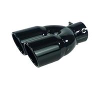 Car Exhaust Pipe Tailpipe Tip 63mm Inlet Diameter 76mm Outlet Universal Double-Barrel Rear Tail Muffler Tail Throat(BK straight)