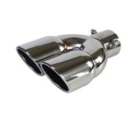 Car Exhaust Pipe Tailpipe Tip 63mm Inlet Diameter 76mm Outlet Universal Double-Barrel Rear Tail Muffler Tail Throat(S straight)