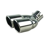 Car Exhaust Pipe Tailpipe Tip 63mm Inlet Diameter 76mm Outlet Universal Double-Barrel Rear Tail Muffler Tail Throat(BL straight)