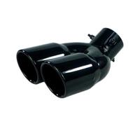 Car Exhaust Pipe Tailpipe Tip 63mm Inlet Diameter 76mm Outlet Universal Double-Barrel Rear Tail Muffler Tail Throat(BK Bend)