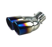 Car Exhaust Pipe Tailpipe Tip 63mm Inlet Diameter 76mm Outlet Universal Double-Barrel Rear Tail Muffler Tail Throat(BL Bend)