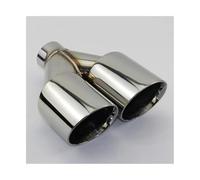 Car Exhaust Pipe Tailpipe Tip Accessories Stainless Steel And Bright Face Without Marked Y-type Double Outlet Straight Edge Tail Throat(63MM - 101MM)