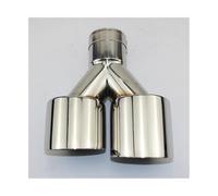 Car Exhaust Pipe Tailpipe Tip And Bright Face Without Marked Y-type Double Outlet Straight Edge Tail Throat(60mm out 101mm)