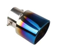 Car Exhaust Pipe Tailpipe Tip Universal Tips For 1.5-2.25 Inch Inlet Muffler Square Double Silencer Tail Throat(Straight Blue)