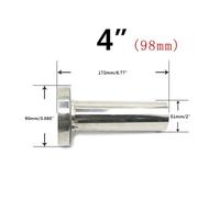Car Exhaust Pipe Tailpipe Universal Adjustable 85mm 3.5" /98mm 4'' /110mm 4.5'' Car Stainless Chrome Exhaust Muffler Silencer YC101073 Exhaust Tail Piece Tip(98mm)