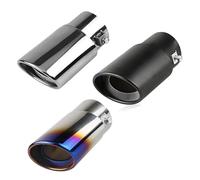 Car Exhaust Pipe Tailpipe Universal Car Auto Exhaust Muffler Tip Stainless Steel Pipe Chrome Trim Modified Rear Tail Throat Liner Accessories(Straight-silver)