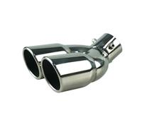 Car Exhaust Pipe Tip Double Outlet Muffler Tip Tail Pipe Universal Stainless Steel Exhaust System Inlet 60mm 75mm Car Exhaust Tailpipe(63MM Curved B)
