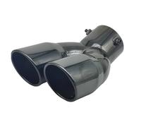 Car Exhaust Pipe Tip Double Outlet Muffler Tip Tail Pipe Universal Stainless Steel Exhaust System Inlet 60mm 75mm Exhaust Tip Tail Pipe(63MM Curved)