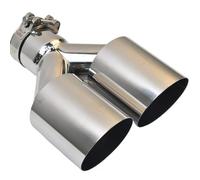 Car Exhaust Pipe Universal 304 stainless steel Car import double cylinder rear exhaust tailpipe muffler export automobile(63MM IN- 89MM OUT)