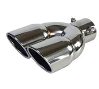 Car Exhaust Pipe Universal Car Inlet Double-Barrel Rear Exhaust Tip Tail Pipe Muffler Outlet Stainless Steel Accessories(Silver A)