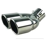 Car Exhaust Pipe Universal Car Inlet Double-Barrel Rear Exhaust Tip Tail Pipe Muffler Outlet Stainless Steel Accessories(Silver B)