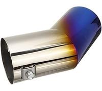 Car Exhaust Pipe Universal Car Silencer Exhaust Muffler Tips Pipe Cover Round Stainless Steel 63MM End Pipes(Half-blue)