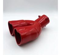 Car Exhaust Pipe Universal Heart Shape Style Double Outlet Exhaust Pipe Tube Stainless Steel Carbon Rear Exhaust Tips Muffler Tail(Red bent)