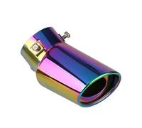 Car Exhaust Pipe Universal Muffler Tip Round Stainless Steel Tail Rear Chrome Round Tail Muffler Tip Car End Pipes(Bending Color)