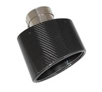 Car Exhaust Pipe Universal Oval 150mm Tilting Left Right Gloss Carbon Fiber Car Muffler Tip Exhaust Pipe Nozzle Decoration(Right 51MM)