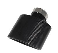 Car Exhaust Pipe Universal Stainless Black Oval Width 150mm Glossy Carbon Fiber Car Mufflers Tip Exhaust Pipe Nozzle Decoration(51MM)