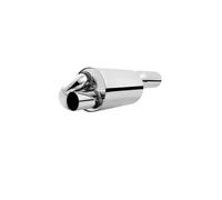 Car Exhaust Pipe Universal Stainless For Twin Loop Exhaust Muffler 2.5" Inlet 4.0" For Ford For Mustang 1964-UP