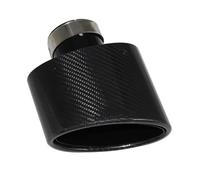 Car Exhaust Pipe Universal Stainless Oval 150mm Tilting Left Right Gloss Carbon Fiber Car Muffler Tip Exhaust Pipe Nozzle Decoration(Left 57MM)