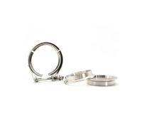 Car Exhaust Pipe V-Band Exhaust Clamp 304 Stainless Steel With Iron Flange 2 2.25 2.5 3 3.5 4Inch For 51 57 63 76 89 102mm Downpipes Pipe Rear Muffler Tip