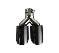 Car Exhaust Pipes 1 Pcs Universal Car Tail Throat Polish Y-Shaped Double Out Twill Glossy Exhaust Muffler Tip(51mm-89mm)