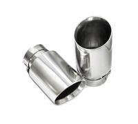 Car Exhaust Pipes 1 Pcs Universal Exhaust Tip 304 Stainless Steel Car Exhaust Muffler Tip Tailpipe Oblique Mouth 63mm Inlet Tips(ID63MMOD89MM)