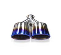 Car Exhaust Pipes For VW For Golf 1 PCS Stainless Steel Dual Exhaust Tip Universal Exhaust Pipe Muffler Tip Tailpipe(Blue)