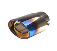 Car Exhaust System Car Accessories Stainless Steel Adjustable Exhaust Tip Universal Tailpipe Tail Pipe(Blue Burnt Straight)