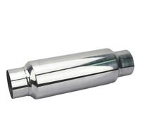 Car Exhaust Systems 2/2.25/2.5/3'' Muffler High Flow Tip Cutout Stainless Steel Escape Pipe Silencer Car Exhaust Tail Pipe(76x101x76)