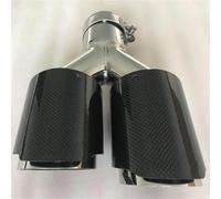 Car Exhaust Tail 1 PC Carbon Double Glossy Outlet Muffler Modified Tail Throat Car Stainless Steel Exhaust Pipe Universal Exhaust Pipe(51-89MM)