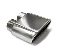 Car Exhaust Tail 1 Pcs Double Inner Exhaust Tip 304 Stainless Steel Pipe Square Muffler Tips For Universal Car 60mm Nozzle