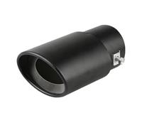 Car Exhaust Tail 1PCS 2.5" Inlet Car Auto Exhaust Muffler Tip Pipe Stainless Steel Chrome Trim Rear Tail Throat For Most Cars(Black Straight)
