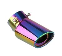 Car Exhaust Tail 1PCS 2.5" Inlet Car Auto Exhaust Muffler Tip Pipe Stainless Steel Chrome Trim Rear Tail Throat For Most Cars Exhausts Tailpipe(Neon chrome Bent)