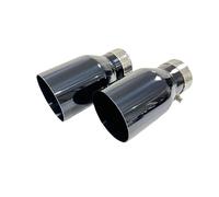 Car Exhaust Tail 1pcs Stainless Steel Universal Exhaust System Tailpipe Car Pipe Single Straight Muffler Tip Titanium Black Flat Outlet(77mm-101mm)