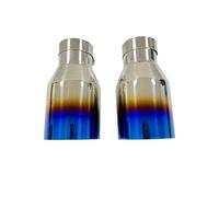 Car Exhaust Tail 1pcs Stainless Steel Universal Exhaust System Tailpipe Car Pipe Single Straight Muffler Tip Baked Blue(54mm-89mm)