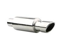 Car Exhaust Tail 1PCS Universal Car Exhaust Systems Muffler Silver Tip Stainless Pipe Rear Tail Throat Straight Exhausts Tailpipe