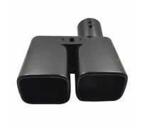 Car Exhaust Tail 1PCS Universal Double Outlet Exhaust Pipe Tip Nozzle Rear Muffler Stainless Steel Square Mouth Inlet 63mm Exhaust Pipe(Black)