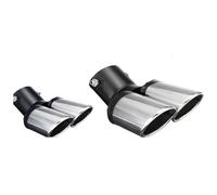 Car Exhaust Tail 62mm Car Decoration Chrome Tail Pipe Stainless Steel Curved Dual-outlet Exhaust Trim Muffler Universal Pipes(2pcs)