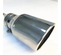 Car Exhaust Tail Automobile Muffler Modified Tail Pipe Stainless Steel Silver Large Caliber 114 Universal Throat Oblique Exhaust Head Exhaust Pipe(51MM IN-76MM OUT)