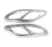 Car Exhaust Tail End Pipe For A B C E GLA GLC GLE GLS CLS Car Rear Exhaust Muffler Pipe Cover Trim Tail Throat Frame(Silver)