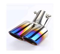 Car Exhaust Tail End Pipe Tail Curved Double Outlet Stainless Steel Interface Car Chrome Pipe Universal 62mm Exhaust Trim Muffler End Pipes(3)