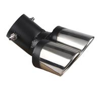 Car Exhaust Tail End Pipe Tail Curved Double Outlet Stainless Steel Interface Car Chrome Pipe Universal 62mm Exhaust Trim Muffler End Pipes(Rear Right)