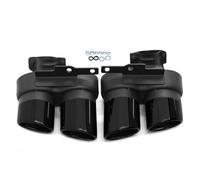 Car Exhaust Tail For A6 For A7 C8 2019 2020 2021 Car Accessories Exhaust Tip Up Quad Mufflers Stainless Steel Pipe Tailpipe(Black)
