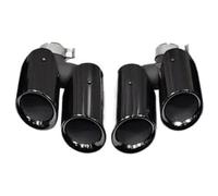 Car Exhaust Tail For Macan 2014-2025 Exhaust Pipe Upgrade GTS Stainless Steel Black Quad Muffler Tip Nozzle 1 Pair(14-17-b)