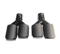 Car Exhaust Tail Pipe 1Pair Car Exhaust Pipe Dual Matt Carbon Fiber Black Stainless Steel Universal Tip Muffler(ID 57mm-OD 76mm)