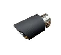 Car Exhaust Tail Pipe 1PC Automotive Universal Stainless Steel Exhaust Pipe Muffler Carbon Fiber Trim Tail Tip Rear Throat(63mm IN-76mm OUT)